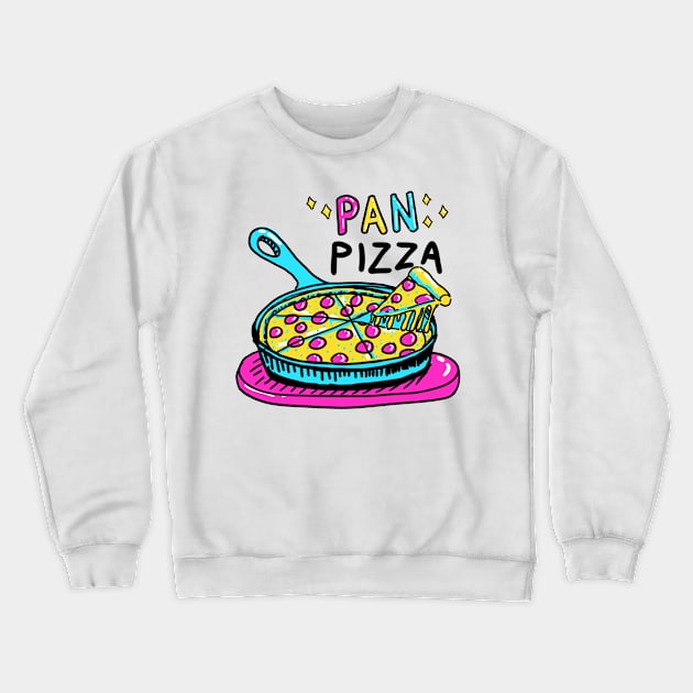 Pan Pizza Crewneck Sweatshirt by DinoCatDraws